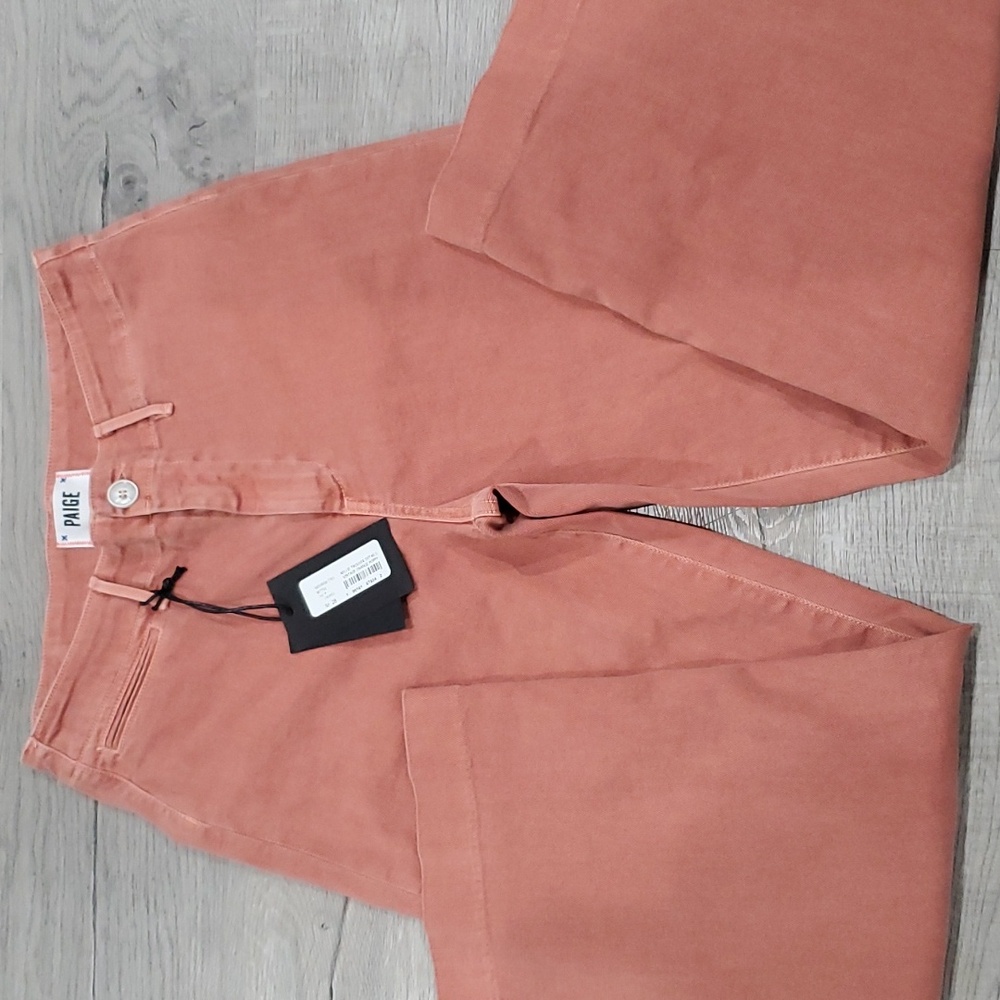 Paige Nellie Flat Front Culotte Jeans Salmon sz 28 NEW